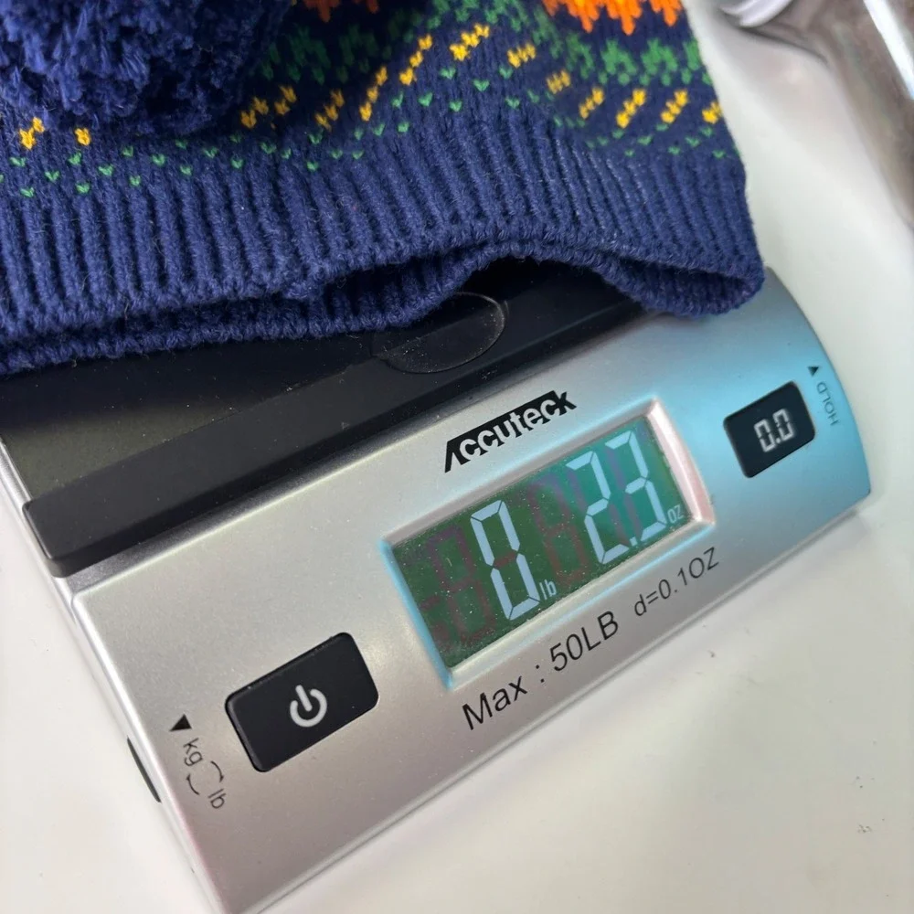 ModCloth Give Em Pumpkin to Talk About Beanie Hat Fair Isle Pom Hat Blue Orange